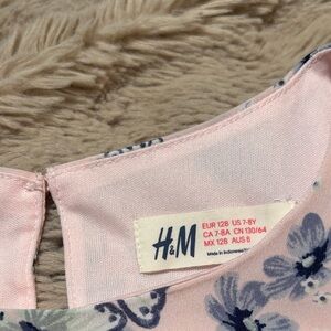 H&M Pink and Blue Floral Pajama Top